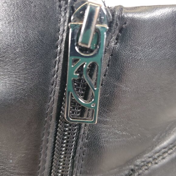 Franco Sarto Black Leather Ankle Booties - Size 6W, Gently Worn - Picture 7 of 11